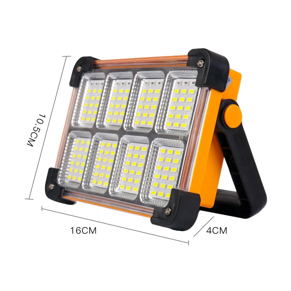 Projecteur LED rechargeable 100W avec powerbank solaire intégrée