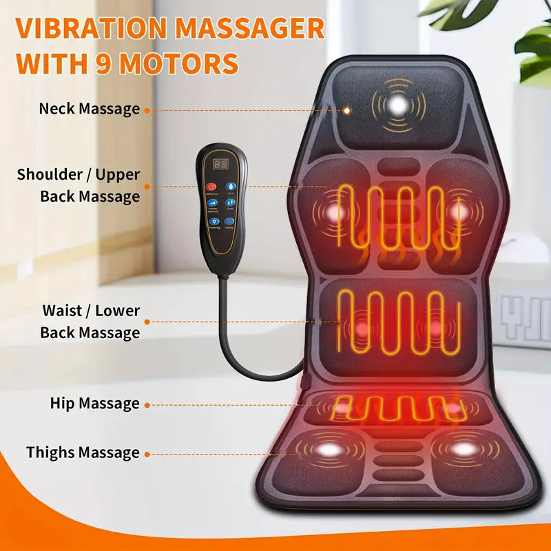 RelaxMax™ – Coussin ergonomique chaise avec massage complet et chaleur apaisante