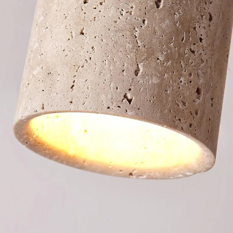 Lustre encastré en travertin pour hall et escalier