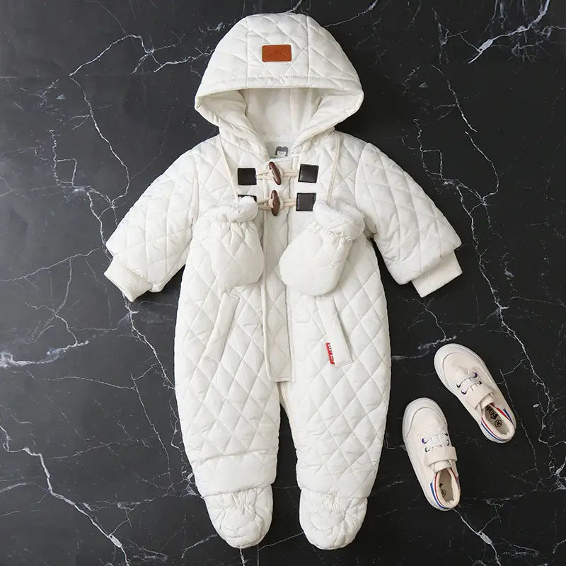Combi-pilote bébé en velours doux et chaud