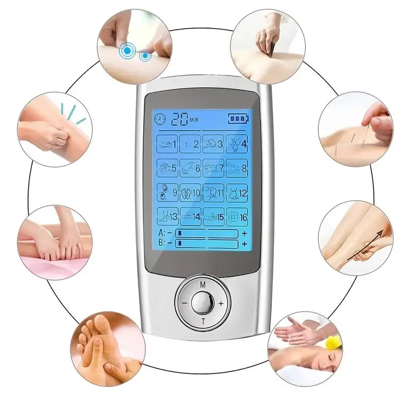 Appareil de massage électrique à impulsions relaxant gris