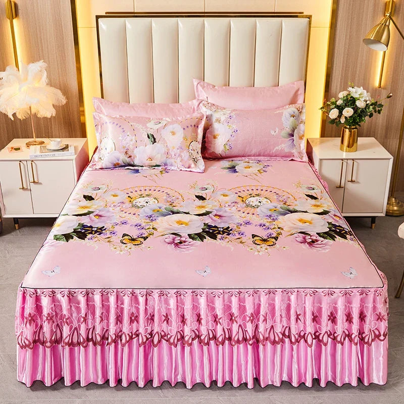 Jupe de lit en velours de soie européenne