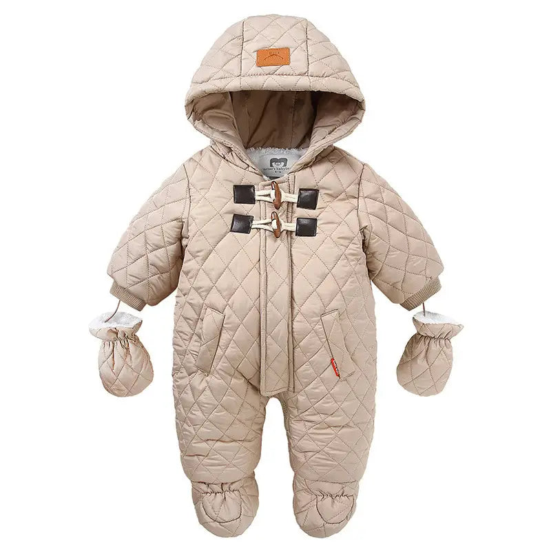 Combi-pilote bébé en velours doux et chaud