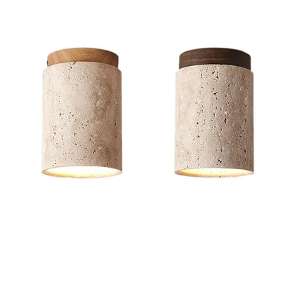 Lustre encastré en travertin pour hall et escalier
