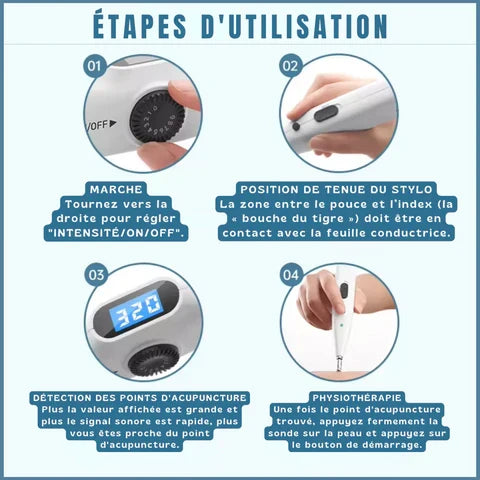 Stylo d'acupuncture électronique rechargeable portable