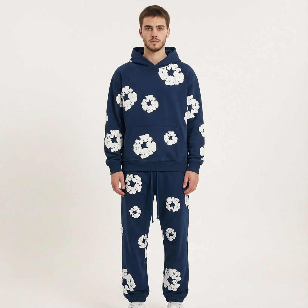 Sweat-shirt confortable à motif floral moderne