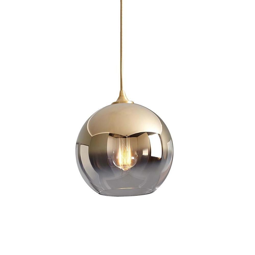 Suspension globe en verre avec éclairage LED moderne