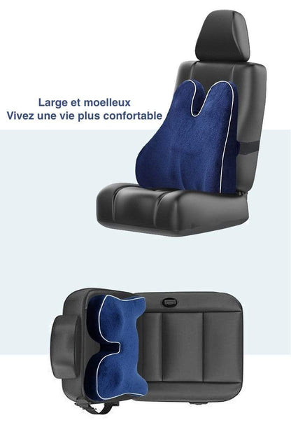 Coussin de confort dorsal ergonomique bleu