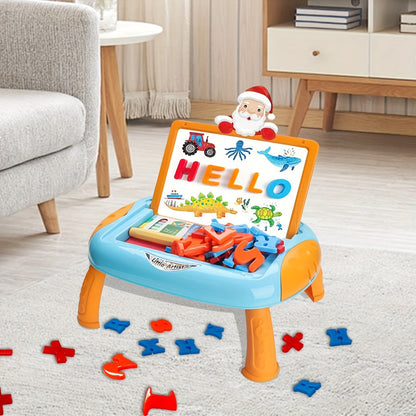 Tableau double face réversible ardoise et tableau avec accessoires