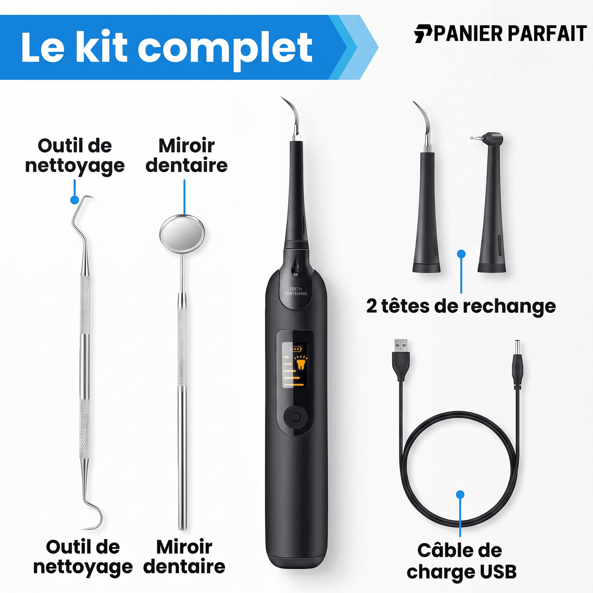 Détartreur dentaire électrique professionnel à ultrasons