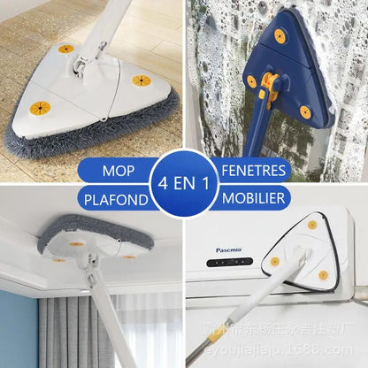 Balai rotatif avec 6 serpillères microfibres offertes
