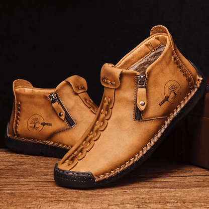 Bottes de cheville vintage cousues main en cuir