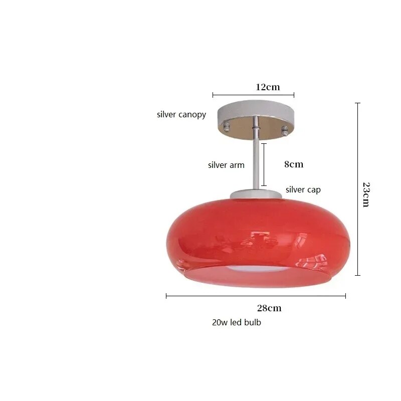 Lampe suspendue LED en verre élégante