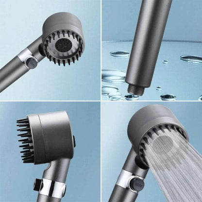 Pommeau de douche économique haute pression 4 fonctions gris